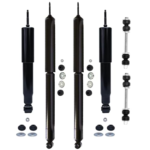 Image of Detroit Axle - 4WD Front 6pc Shock Absorbers Kit for 1997-2003 Ford F-150, 4 Front and Rear Shock Absorbers 2 Sway Bars 1997 1998 1999 2000 2001 2002 2003 Replacement