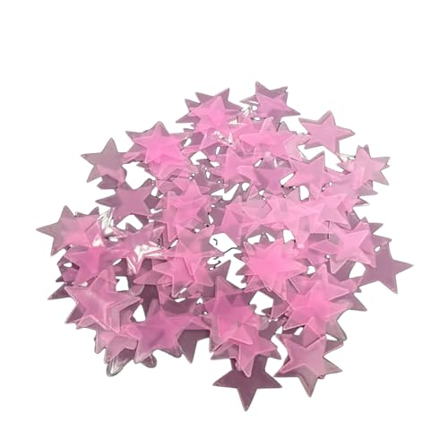100 piezas stickers 3D estrellas que brillan en oscuridad miniatura 4
