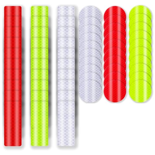 EupHHonycs Pack of 60 Reflective Stickers, Circle and Rectangle, Highly Visible Waterproof Strips, Self-Adhesive Safety Stickers, Warning Tape for Helmets, Cars, Mailboxes and More EupHHonycs Pack of 60 Reflective Stickers, Circle and Rectangle, Highly Visible Waterproof Strips, Self-Adhesive Safety Stickers, Warning Tape for Helmets, Cars, Mailboxes and More