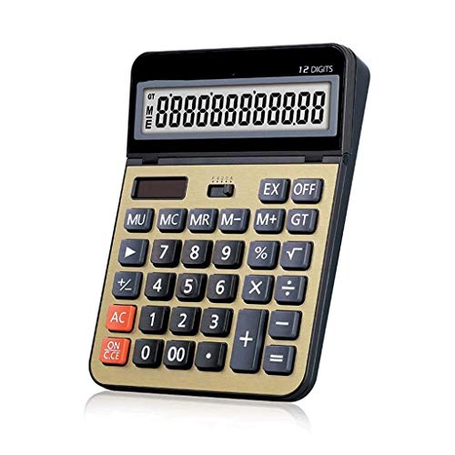 Calcolatrice da Tavolo di Base con Funzione Standard, Ampio Display, per casa e Ufficio, Doppia Alimentazione, Solare e Batteria
