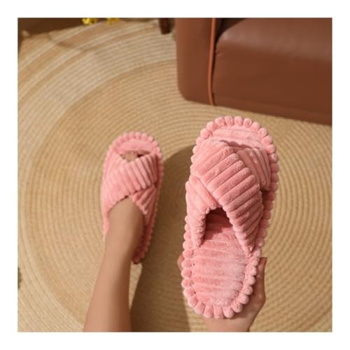 Sandals, Women's Plush Cotton Slippers - Soft Home Indoor Slippers for Women Slippers(Pink,7.5)3