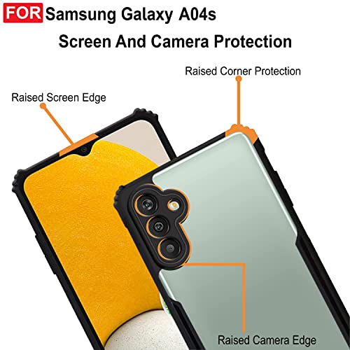 Image of Zapcase Back Case Cover for Samsung A04s | Compatible for Samsung A04s Back Case Cover | 360 Degree Back Cover Case | Clear Case with Camera Protection | (TPU + PC | Matte Black)