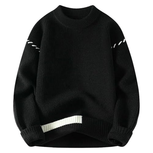 Pull épais tendance homme col mi-haut tricoté pour hiver