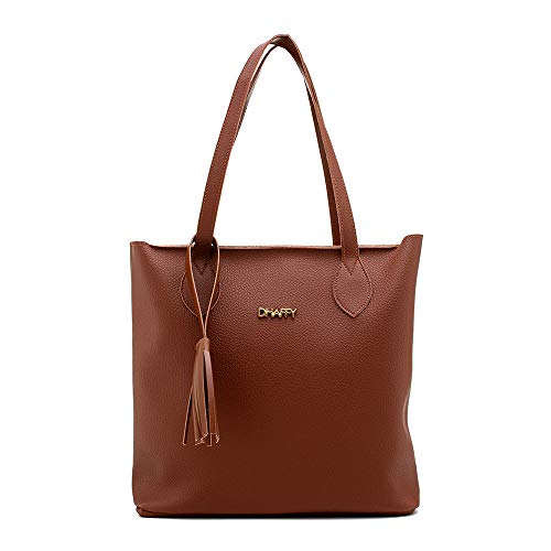 Kit de Bolsas Femininas Grande Sacola + Transversal e Necessarie Dhaffy Cor:Marrom