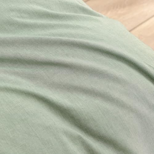 Image of BESTOUCH Cotton Solid Duvet Cover Set Linen Feel Green Alaska King | 100% Washed Cotton, Soft Wrinkle Texture, Hidden Zipper, 8 Ties, Breathable Lightweight Durable Comfy, 3 Pcs No Insert