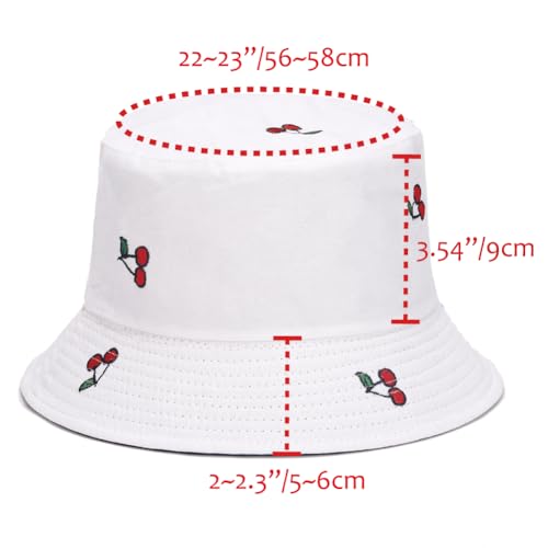 Image of Reversible Bucket Hat for Women Summer Travel Fisherman Cap, Girls Cute Double Side Wear Bucket Cap