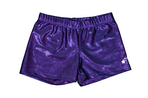 Destira Mystique Gymnastic Shorts, Dance Tumbling Athletic Sport Shorts, Purple - Adult Small #TOP10