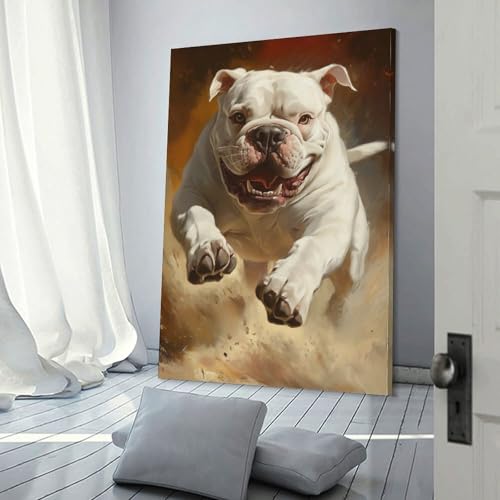 Impression sur toile bouledogue poster deco 50x75cm