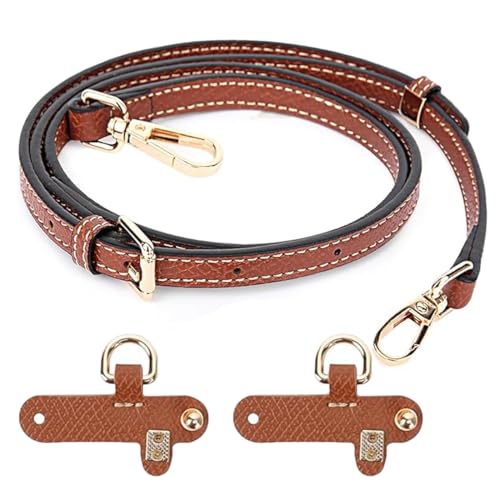 WeddHuis Tracolla per Longcha Borsa Donna Tracolla Regolabile per Borse Cinghie di Trasporto in Pelle Giallo-Marrone per Longcha Mini Bag Straps, Estensione Della (Larghezza della tracolla 0,9 cm)