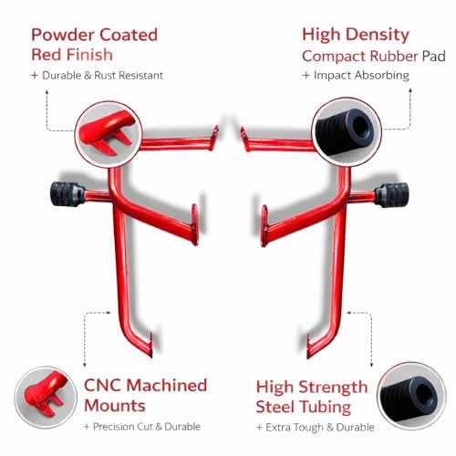 Image of MOXZILLA Crash Guard Shark Model for Yamaha XSR155 Bike Direct Fit Crash Guard (RED)