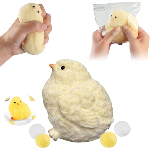 Generic Handmade Taba Squishy Chick Ultra Soft Squishy Fidget Squeeze Toys, TPR Squeeze Toys for Stress Relief Sensory Toys, Squishies for Adults Party Favors Pinch Family Squishy Toys (Chic)