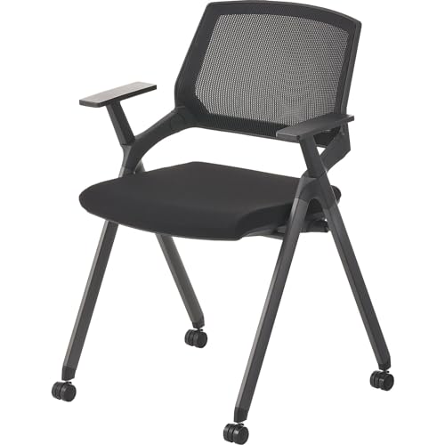 オフィスコム 法人様向け 平行スタッキングチェア 肘付き ミーティングチェア ロッキング機能搭載 キャスター付き メッシュチェア 会議椅子 幅606×奥行555×高さ850mm OC-MC-NY001A