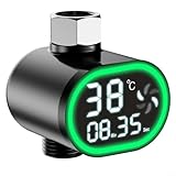 HpLive Duschkopf-Wasserthermometer, Baby-Badethermometer Mit LED-Anzeige, Echtzeit-Temperaturanzeige Für Dusche Und Badewanne, Wasserkraftbetrieben Ohne Batterien, Farbwechselnde Warnfunktion