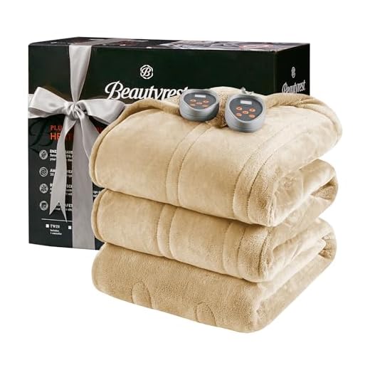 Beautyrest Heated Blanket, Electric Blanket, Soft, Warm, Reversible Plush - Sherpa Heating Blanket with 20 Heat Settings, 1-10 hrs Timer Auto Shut Off, Machine Washable, King (90 inx100 in), Tan