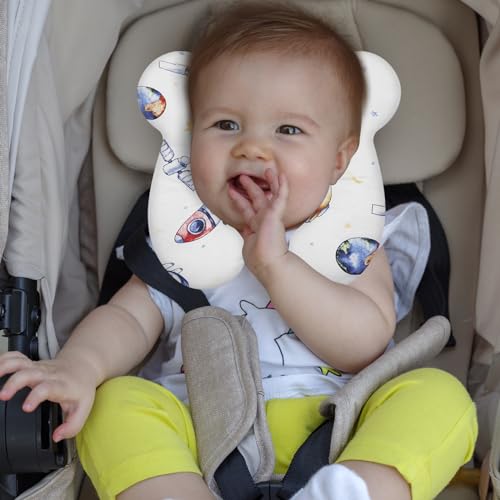 Image of Baby Travel Pillow, Infant Kid's Cushion Soft and Skin Friendly for Car Seat, Pushchair and Stroller (Style N)