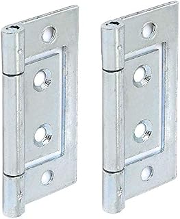 Merriway BH03826 (2 Pcs) Bright Zinc Plated Flush Door Cupboard Hinge, 50 mm (2 inch) - Pack of 2 Pieces