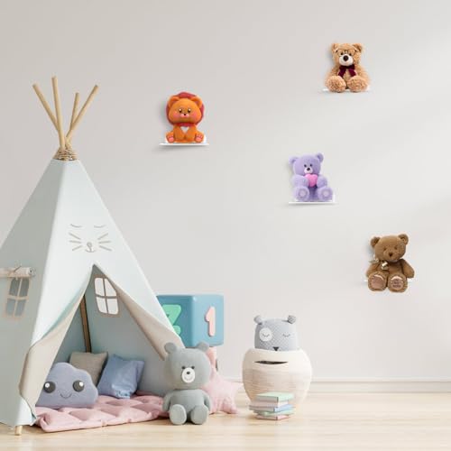 2 STK Kleine Wandregal Weiß, Mini Regal Wand, weiße Schweberegale für Wände, Regalbrett Weißes Regal kinderzimmer, Bücherregal Dekoration wandboard für Küche Badezimmer Wohnzimmer, 11x10x2,3 cm