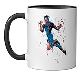 Invincible Blue Suit Battle Damage Ceramic Mug, Black/White