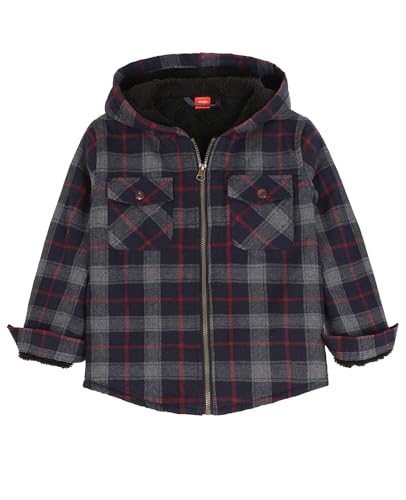 Image of ZENTHACE Boys Sherpa Fleece Lined Flannel Jacket