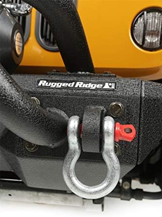 Rugged Ridge 11235.01 D-Ring Shackle Kit, 3/4 inch, Silver with Red pin, Steel, Pair - 2
