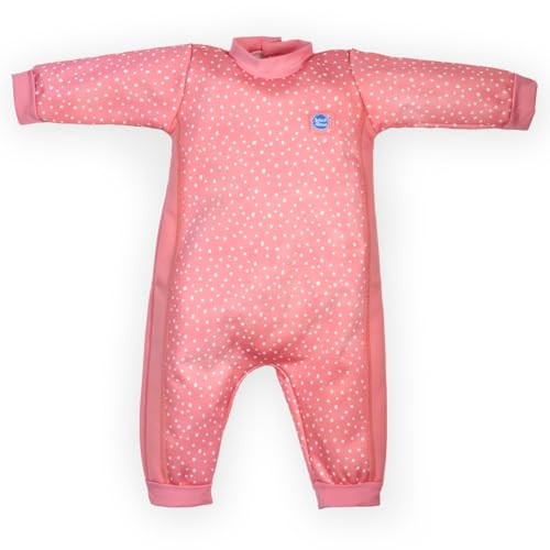 Splash About Warm In One Traje de baño de una Sola Pieza, Rosa Lunares, 6-12 Meses Unisex bebé