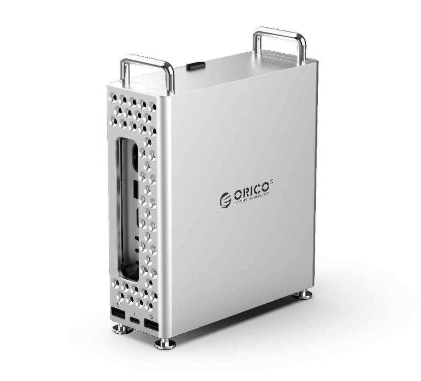 ORICO (オリコ) MiniPro Thunderbolt 5 アルミニウム製ドック&スタンド Mac mini M4/M4 Pro用 9イン1ドッキングステーション 最大転送120Gbps SSD 2TB SSD (取り外し不可) 10Gbps USB-A SD 4.0/TF 4.0カードリーダー