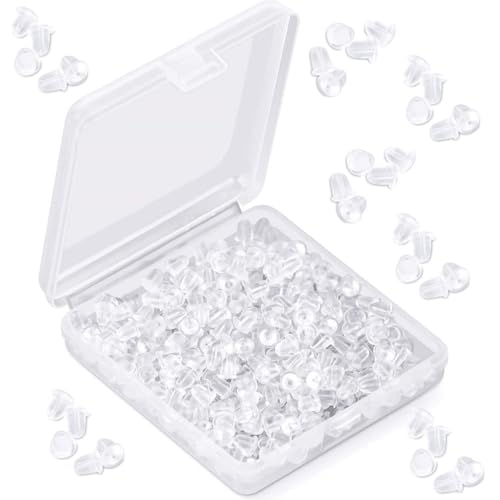 1200 Pcs Tuercas Pendientes Silicona, Tuercas de seguridad de silicona suaves y transparentes para pendientes, repuestos para pendientes de gancho, de tuerca y aros,Tuercas De Silicona Para Pendientes