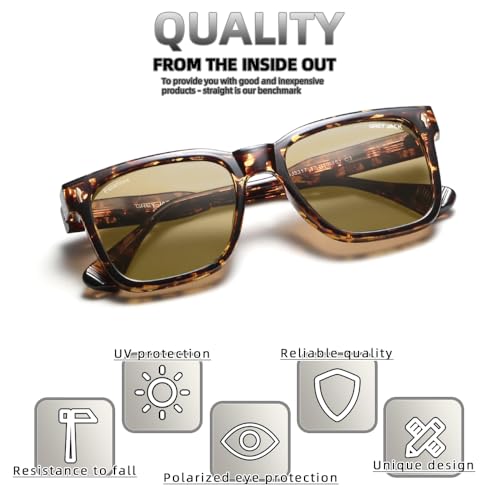 Image of grey jack Full Rim Rectangle Sun Glasses Stylish Sunglasses for Men Women Polarized UV Protection 3317