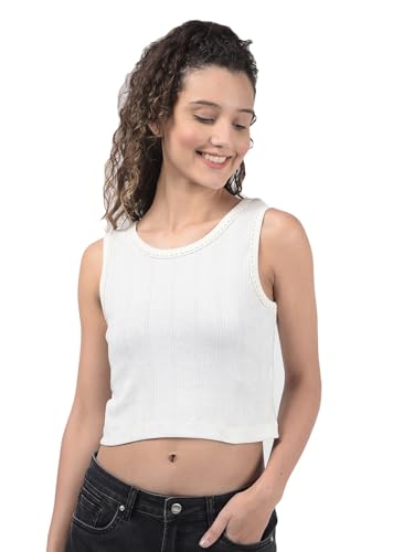 Image of Numero Uno Women Self Design Slim Fit Crew Neck T-Shirt
