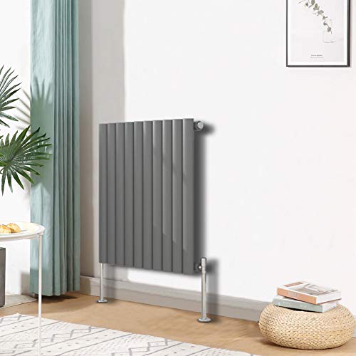 Blümme Single Oval Column Horizontal Designer Radiator 600x590mm Anthracite