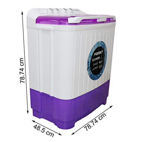 Image of Foxsky 6.8 kg Semi-Automatic Top Loading Washing Machine (FOXSKY AQUA WASH 6.8 KG, PURPLE)