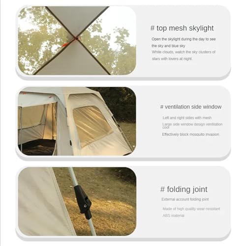 Carpa camping automática para 5-8 personas beige azul miniatura 4