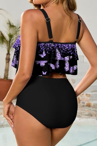 Image of Arolina Plus Size Swimsuits for Women Tankini High Waisted Bikini Sets Tummy Control Bathing Suits (S-24W