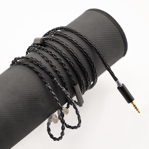 Image of Yongse 2PIN /MMCX /TFZ /QDC IEM Headphone Replacement Cable, 6N OCC 4ft Upgraded Stereo 3.5 /4.4mm Balanced Jack, Silver Plated 8 Strand Earphone Earbuds Audio Extension Cord - QDC 3.5mm with Mic