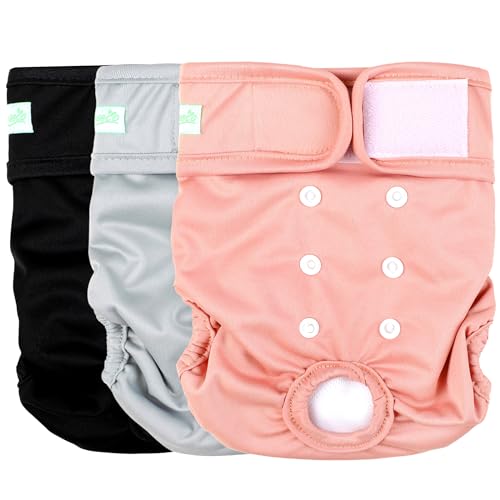 Image of wegreeco Washable Female Reusable Premium Dog Diapers,Pack of 3,Small Dog Puppy & Doggy Diapers Female,Dog Period Panties Diapers Female in Heat