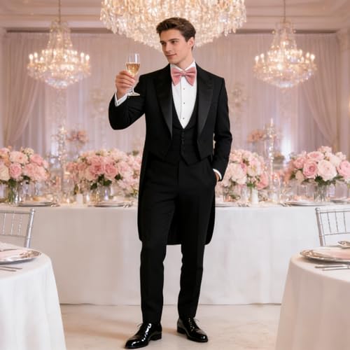 Image of Alizeal Velvet Pre-tied Adjustable Bow Tie for Men Oversize Formal Solid Tuxedo Bowtie