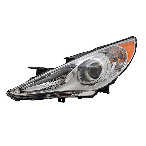 Brock Replacement Drivers Headlight Headlamp with Bright Chrome Housing Compatible with 2011-2014 Sonatai 921013Q000