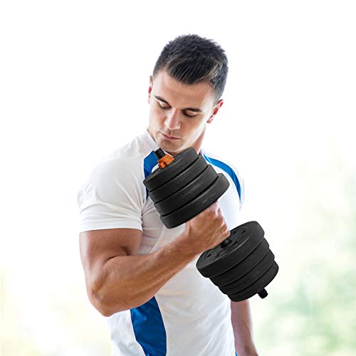 BOSWELL Adjustable 5/15/20/33/66 lbs Weights Barbell Dumbbells Set, Weights Dumbbells Non-Slip Neoprene Hand with Connecting Rod for Adults Women Men Fitness,Home Gym Exercise Training Equipment
