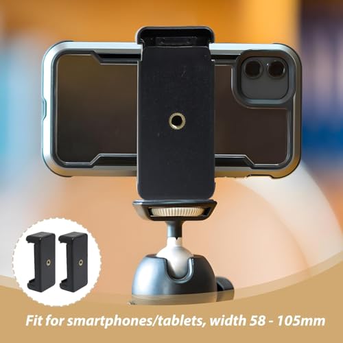 Image of CERLINK Universal Monopod Clip for Mobile Camera Holder and Tripod Mount -Black (Pack of-2)