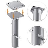 Platzsparend: Ein Plattenständer bzw. Schirmständer nimmt oft zu viel Platz auf der Terrasse weg und wird zur Stolperfalle wenn Sie den Schirm gerade nicht brauchen. Deshalb hierfür nun eine platzsparende Universal-Bodenplatte zum ebenerdigen Einbetonieren.