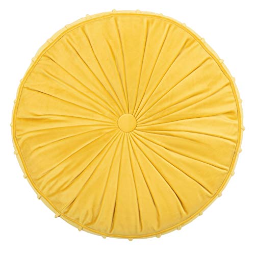 Safavieh Clary Glam 18-Inch Mustard Yellow Velvet Round Floor Pillow, 0 #TOP4