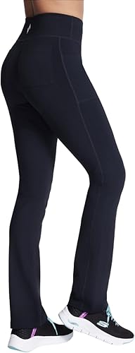 Skechers Women's Go Walk High Waisted Pant Joy – 4-Way Stretch, Moisture-Wicking, Layered Waistband, Black, Medium