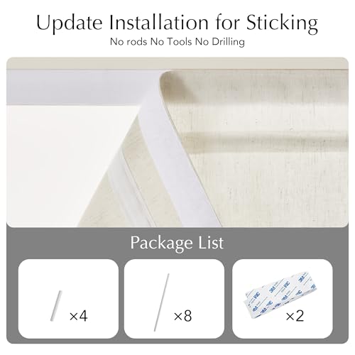 NICETOWN Linen Farmhouse French Door Curtain No Drill Blinds for Windows, Ivory Solid Cordless Blinds for Farmhouse Door Window Covering with Light Filgtering, W26 x L72, 1Pc - image 5