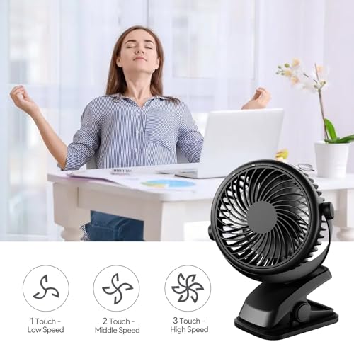 Akku Ventilator QHUI Tragbarer Mini Ventilator für Schreibtisch und Outdoor