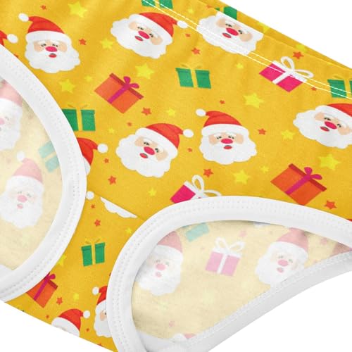 Girls' Underwear Christmas Santa Claus Gift Star Yellow Toddle Brief Panties 23036164