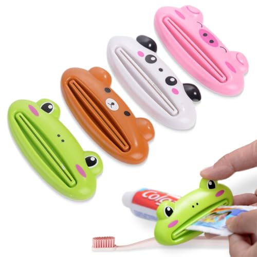 ZEPIQOR 4 Piezas Exprimidor de Pasta de Dientes, Exprimidor de Tubo, Exprimidor Manual de Pasta de Dientes, Exprimidor de Tubo, de Pasta de Dientes, Crema de Manos, Leche Limpiadora, Cosméticos