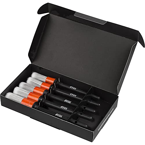 Kit 5 Pincéis para Detalhamento Automotivo Interno Evox