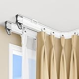 Flexible Curtain Track Curved Curtain Rails Bendable White Room Divider System for Bay Window Travel Trailer RV Shower Privacy and Home Décor(Double,2.70 m-8.8')