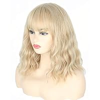 Creamily Perücke Halb Blond Halb Schwarz - 30cm Synthetisch Cosplay Party
