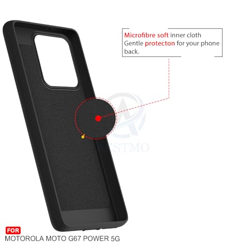 Image of AESTMO Back Cover for Motorola Moto G67 Power / G57 Power 5G | Stylish | Soft Silicone | Shockproof | Camera Lens Protection Back Cover for Motorola Moto G67 Power / G57 Power 5G (Black)